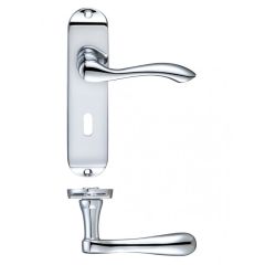 Zoo Project Arundel Lever on Backplate - Polished Chrome Lock Profile