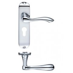 Zoo Project Arundel Lever on Backplate - Polished Chrome Euro Profile