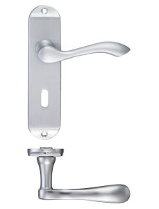 Zoo Project Arundel Lever on Lock Backplate - Satin Chrome 