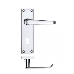 Zoo Project Victorian Lever on Flat Backplate - Polished Chrome Lock Profile