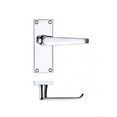 Zoo Project Victorian Lever on Flat Backplate - Polished Chrome Latch