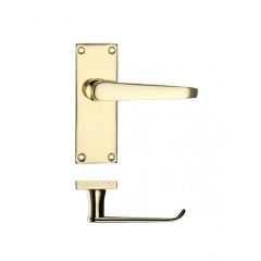 Zoo Project Victorian Lever on Flat Backplate - Polished Brass Latch