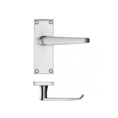 Zoo Project Victorian Lever on Flat Backplate - Satin Chrome Latch