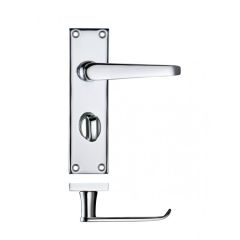 Zoo Project Victorian Lever on Flat Backplate - Polished Chrome Bathroom