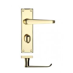Zoo Project Victorian Lever on Flat Backplate - Polished Brass Bathroom