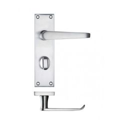 Zoo Project Victorian Lever on Flat Backplate - Satin Chrome Bathroom