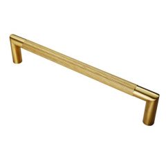 Eurospec Mitred KnurledGrade 304 Stainless Steel D Pull Handle 20mm dia - Satin Brass 300mm Centres