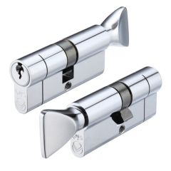  Zoo Offset Euro Profile 5 Pin Cylinder Key & Turn - Polished Chrome