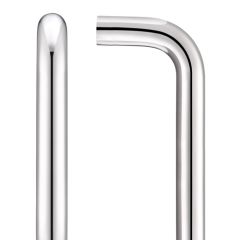 Zoo Grade 304 Stainless Steel Bolt Through D Pull Handle 19mm dia - Polished Stainless Steel 150mm Centres