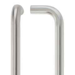 Zoo Grade 304 Stainless Steel Bolt Through D Pull Handle 19mm dia - Satin Stainless Steel 225mm Centres