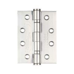 Zoo Grade 13 Stainless Steel Ball Bearing Hinge 102 x 76 x 3mm (Sold in Pairs) - Polished Stainless Steel Square