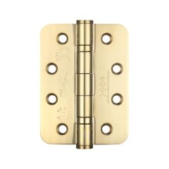 Zoo Grade 13 Stainless Steel Ball Bearing Hinge 102 x 76 x 3mm (Sold in Pairs) - PVD Stainless Brass Radius 