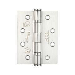 Zoo Grade 13 Stainless Steel Ball Bearing Hinge 102 x 76 x 3mm (Sold in Pairs) - Satin Stainless Steel Square