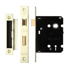 Zoo Contract Stainless Steel 3 Lever Sashlock - PVD Stainless Brass 76mm (57mm Backset)