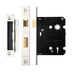 Zoo Contract Stainless Steel 3 Lever Sashlock - Polished Stainless Steel 76mm (57mm Backset)