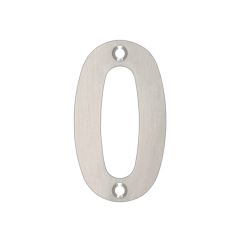 Zoo 76mm Stainless Steel Numerals - Satin Stainless Steel Number 0