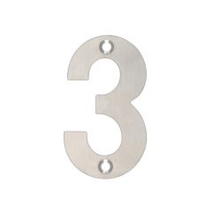 Zoo 76mm Stainless Steel Numerals - Satin Stainless Steel Number 3