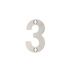 Zoo 50mm Stainless Steel Numerals - Satin Stainless Steel Number 3