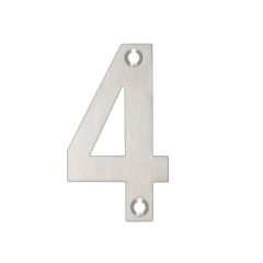 Zoo 76mm Stainless Steel Numerals - Satin Stainless Steel Number 4