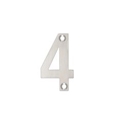 Zoo 50mm Stainless Steel Numerals - Satin Stainless Steel Number 4