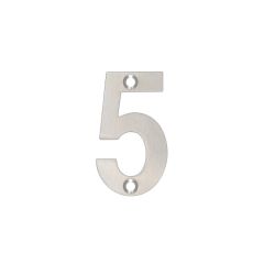 Zoo 50mm Stainless Steel Numerals - Satin Stainless Steel Number 5