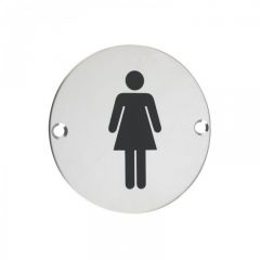 Female Sign 76mm - Polished Stainless Steel