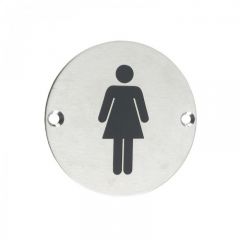 Female Sign 76mm - Satin Stainless Steel
