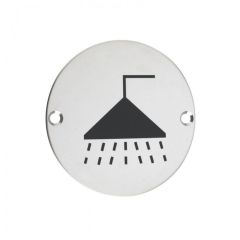 Shower Sign 76mm  - Polished Stainless Steel