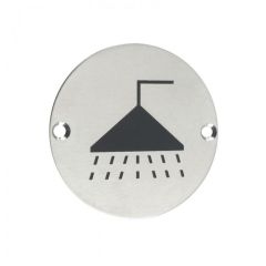 Shower Sign 76mm  - Satin Stainless Steel