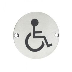 Disabled Sign 76mm  - Satin Stainless Steel