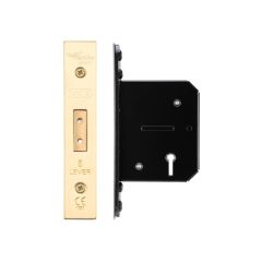 Zoo UK Architectural Stainless Steel 5 Lever Deadlock - PVD Stainless Brass 64mm (45mm Backset)